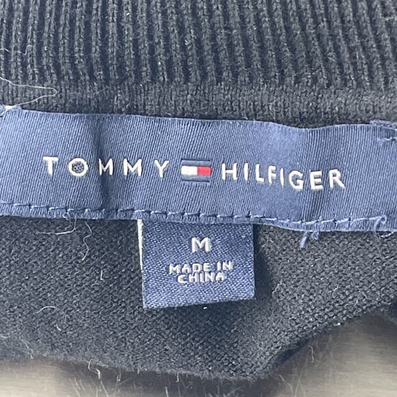 Tommy Hilfiger Women M Stripe Turtleneck Sweater Black White Classic READ Preppy - Picture 7 of 12